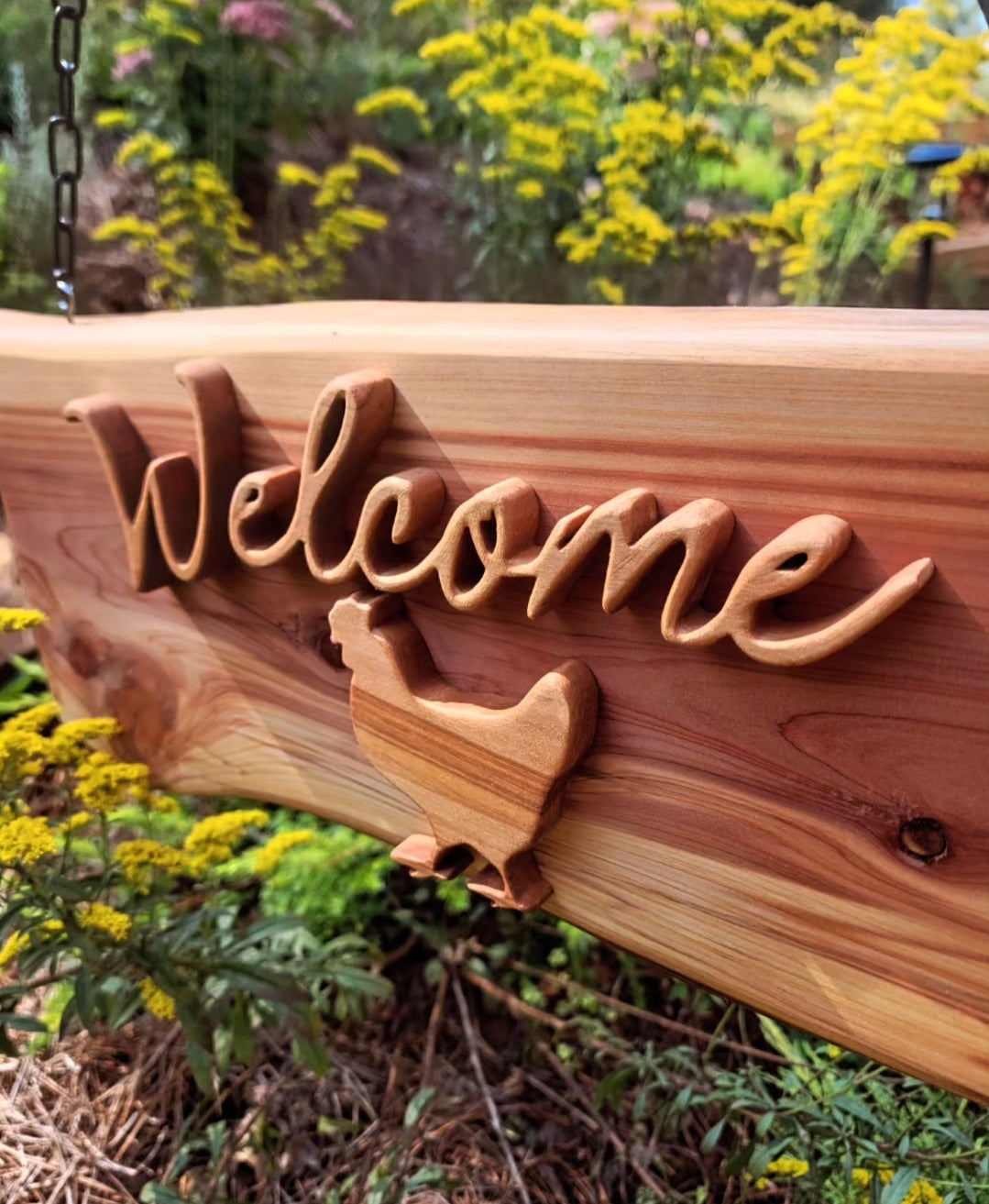 Welcome Sign Chicken