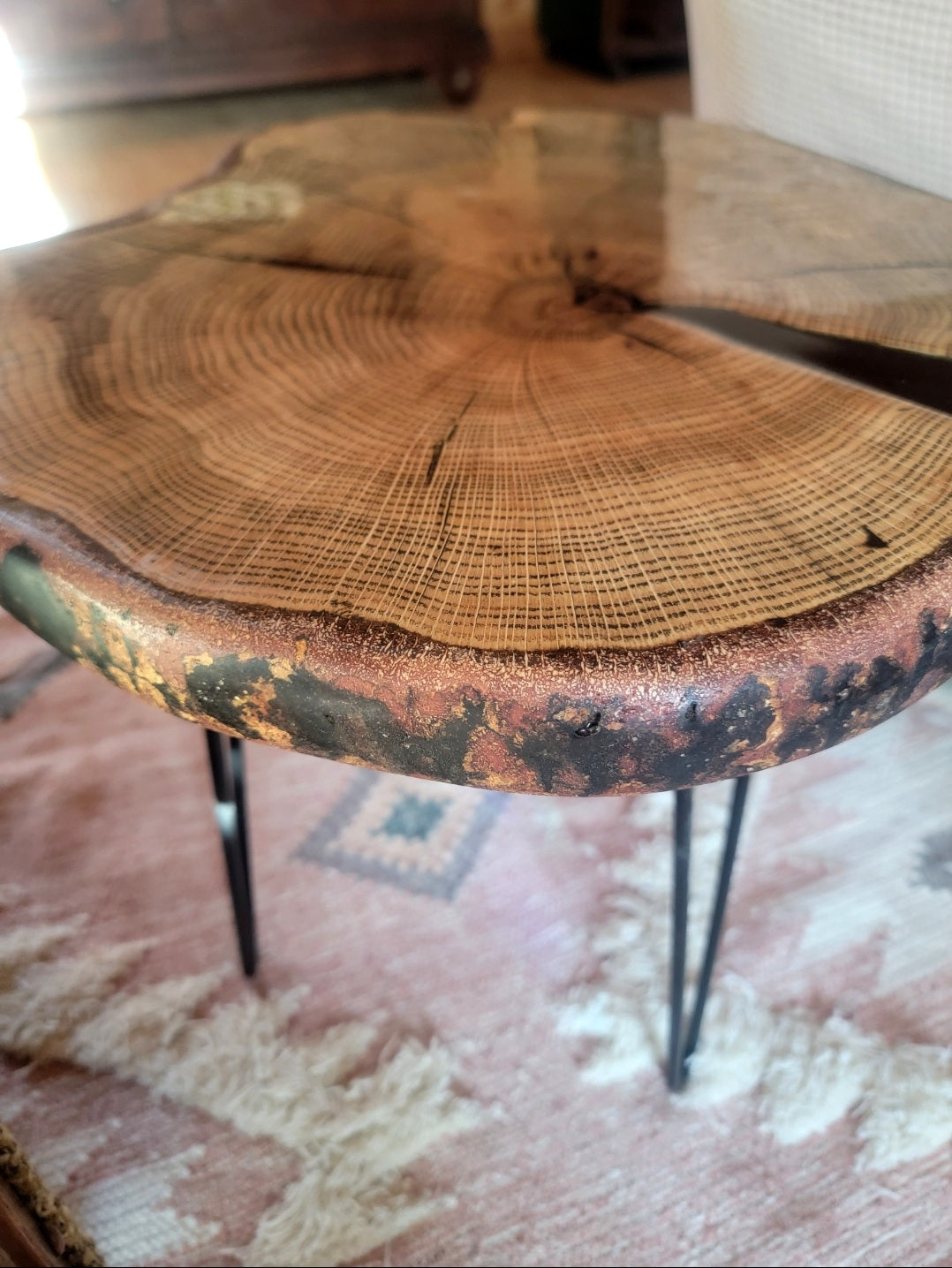 Live Edge Red Oak Side Table
