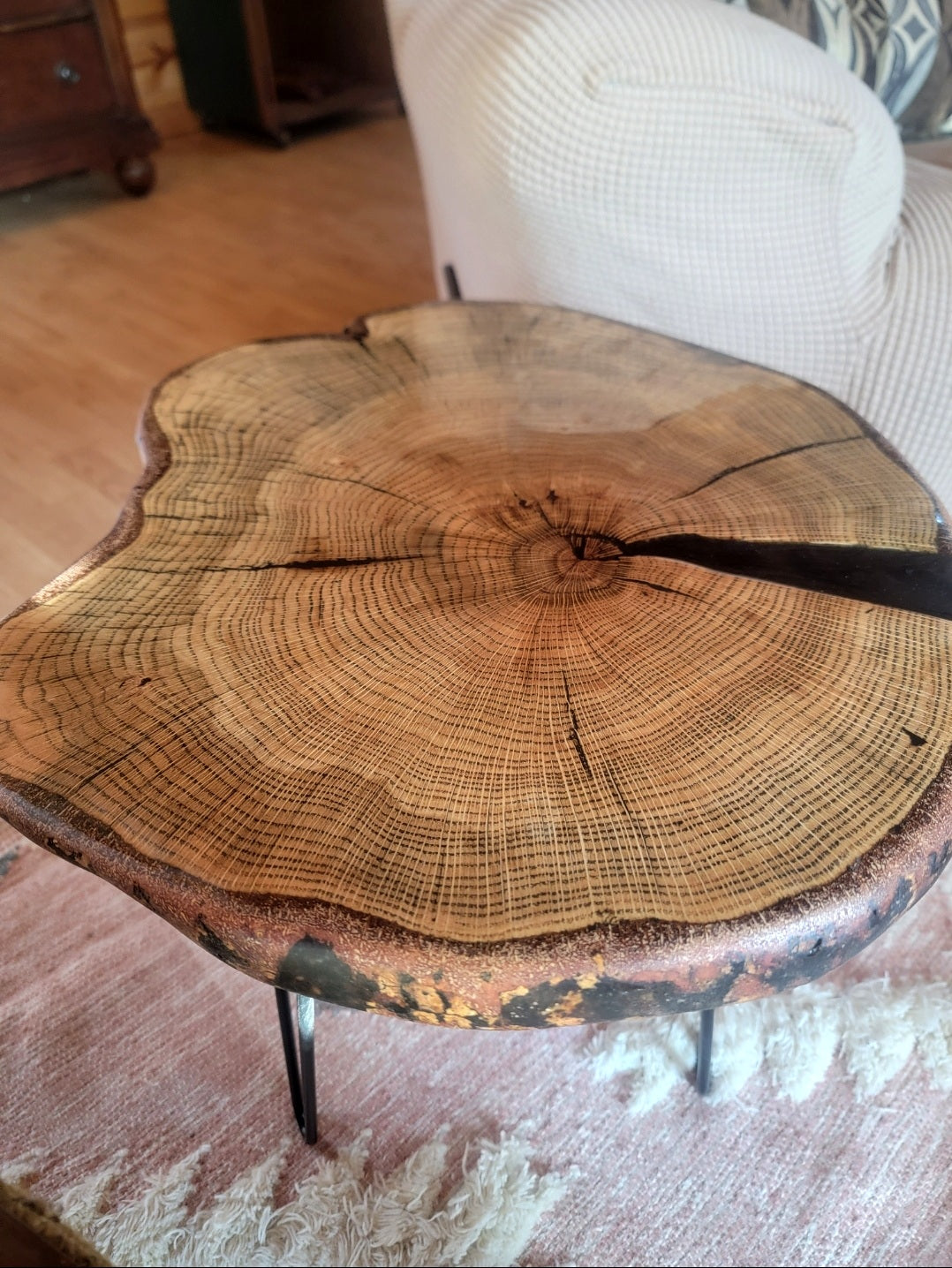 Live Edge Red Oak Side Table