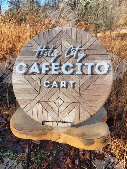 Custom Name Round Mosaic Sign