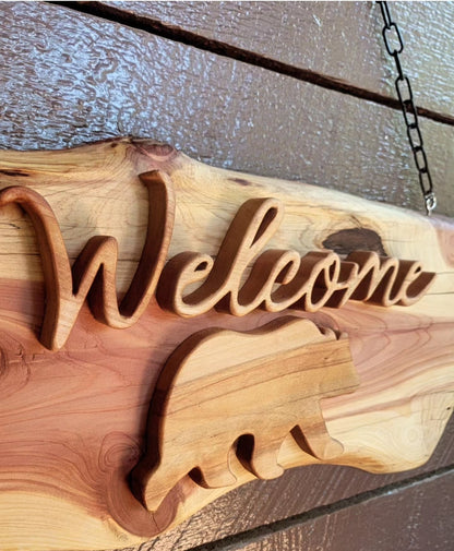 Welcome Sign Bear