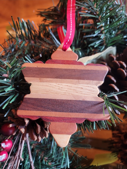 Ornaments Exotic Wood Snowflakes