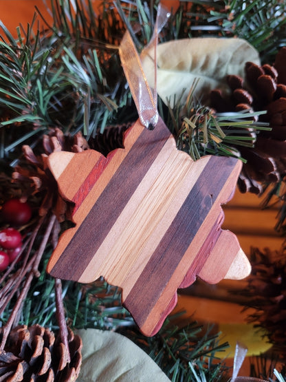 Ornaments Exotic Wood Snowflakes