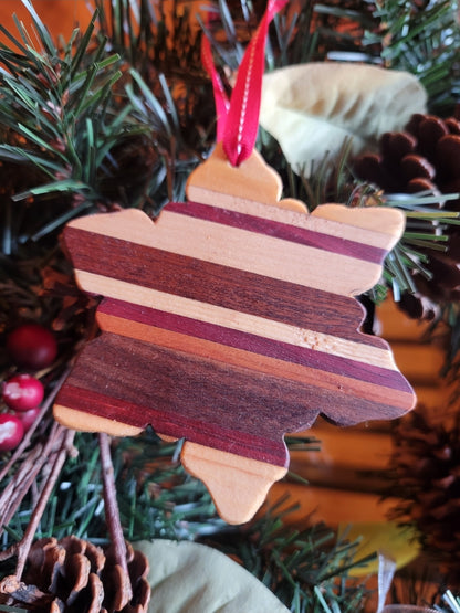 Ornaments Exotic Wood Snowflakes
