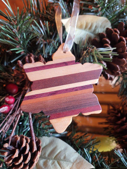 Ornaments Exotic Wood Snowflakes